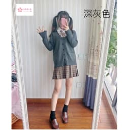 Japan school sweater Spring and autumn 100% V-neck cotton knitted sweater JK uniforms cardigan multicolor girls student cosplay