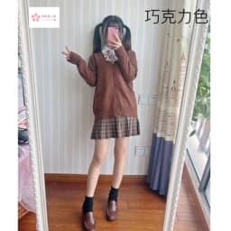 Japan school sweater Spring and autumn 100% V-neck cotton knitted sweater JK uniforms cardigan multicolor girls student cosplay
