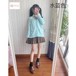 Japan school sweater Spring and autumn 100% V-neck cotton knitted sweater JK uniforms cardigan multicolor girls student cosplay