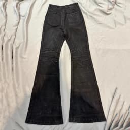 2026 fashionable erd liquid metal coated jeans brushed wax pants hot style high street luxury style black and red