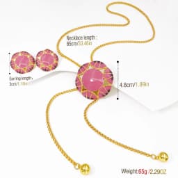 GZJPEI Boho Long Chain Necklace Enamel Earring Elegant Enamel Pendant Winter Sweater Chain For Women Birthday Jewelry Gift 2026