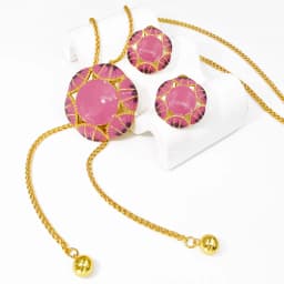 GZJPEI Boho Long Chain Necklace Enamel Earring Elegant Enamel Pendant Winter Sweater Chain For Women Birthday Jewelry Gift 2026