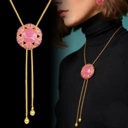 GZJPEI Boho Long Chain Necklace Enamel Earring Elegant Enamel Pendant Winter Sweater Chain For Women Birthday Jewelry Gift 2026