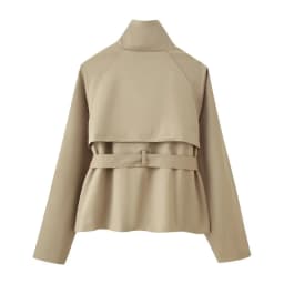 2026 Urban Style Spring Short Trench Coat Women Stand Collar Double Breasted Belted Casual Comfortable Outwear for Daily Travel