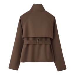 2026 Urban Style Spring Short Trench Coat Women Stand Collar Double Breasted Belted Casual Comfortable Outwear for Daily Travel