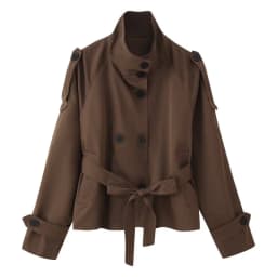 2026 Urban Style Spring Short Trench Coat Women Stand Collar Double Breasted Belted Casual Comfortable Outwear for Daily Travel