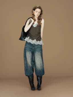 FSLE【Premium Series】Summer Women's Lace Trim Linen Blend Camisole, Waist-Cinching Layering Top for Romantic Everyday Chic Style