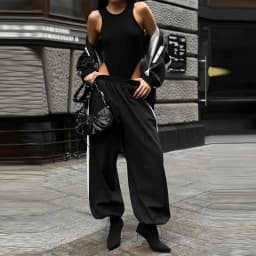 Contrast Color Zipper Jacket Trousers Set Women's Casual Lapel Full Sleeve Coat Loose Wide Leg Pants 2026 Autumn Lady Tracksuits