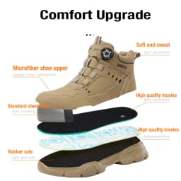 Breathable Men's Safety Sneakers Tough Men's Work Boots Anti Impact Anti Smash Wear Resistant Construction Industrial Shoes