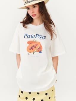 FSLE White Alphabet Print Women's Short Sleeve T-Shirt Summer 2026 New Arrival Casual Comfortable Fit Crew Neck Cotton Contain