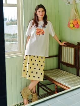 FSLE White Alphabet Print Women's Short Sleeve T-Shirt Summer 2026 New Arrival Casual Comfortable Fit Crew Neck Cotton Contain