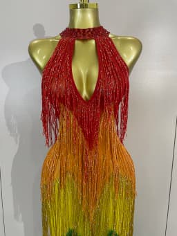 Women Sparkly Diamonds Graduated Rainbow Color Long Dress Sexy Mesh Evening Party Birthday Club Gowns Photoshoot Stage Costumes