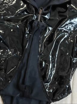 M-4XL Long Sleeve Wet Look PVC Catsuit Shiny PU Leather Bodysuit Tights High Cut Body Teddies Cosplay Tshirt Top Leotard Unitard