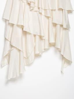 KONDALA Elegant Tiered Ruffled Asymmetrical Skirt Women's Trendy Midi Skirt New 2026 Spring Summer Fashion Vacation Party Skirt