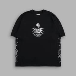 US SIZE NEW "SIDE BY SIDE" OVERSIZED TEE IN BLACK Men T Shirts Y2k DARK Gothic Short Sleeve T-Shirt Harajuku Hip Hop Couple Tops