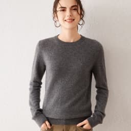 Women's 100% Pure Cashmere Sweater 2026 Fall Winter Crew Neck Long Sleeve Warm Soft Knitted Pullover New Knit Tops Women Clothes