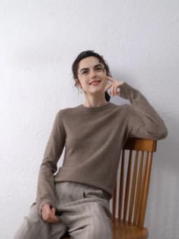 Women's 100% Pure Cashmere Sweater 2026 Fall Winter Crew Neck Long Sleeve Warm Soft Knitted Pullover New Knit Tops Women Clothes