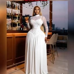Women Dresses Spliced Dress Pleated Stand Collar Long Sleeves Ankle Length Empire Waist Slight Strech Slim Elegant 2026 Summer