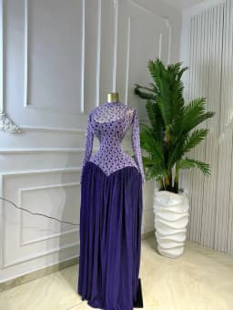 Women Dresses Spliced Dress Pleated Stand Collar Long Sleeves Ankle Length Empire Waist Slight Strech Slim Elegant 2026 Summer