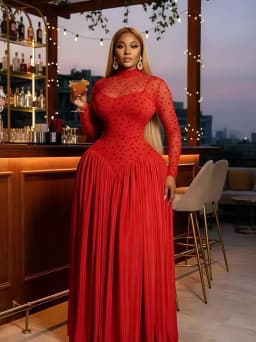 Women Dresses Spliced Dress Pleated Stand Collar Long Sleeves Ankle Length Empire Waist Slight Strech Slim Elegant 2026 Summer