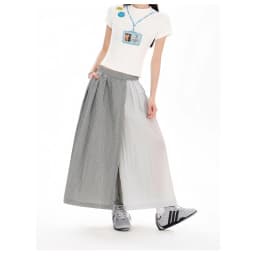 Women's Water-Repellent Summer Skirt-Pants – Mid-Waist, Asymmetrical Hem & Color-Block Design for Urban Outdoor & Casual Wear