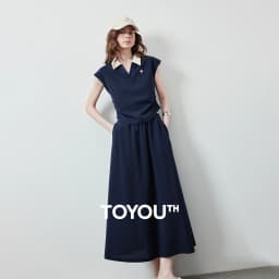 TOYOUTH Women Color Block Two Pcs Set 2026 Summer New Cropped T-shirt High Waist Long Skirt Tennis Quiet Luxury Casual Outfit