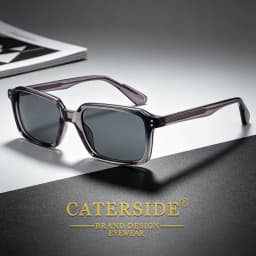 CATERSID Men's Sunglasses Square Frame Cellulose Propionate Temple Tips Sun Glasses Women's Outdoor Travel Driving Glasses UV400