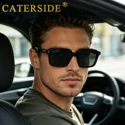 CATERSID Men's Sunglasses Square Frame Cellulose Propionate Temple Tips Sun Glasses Women's Outdoor Travel Driving Glasses UV400