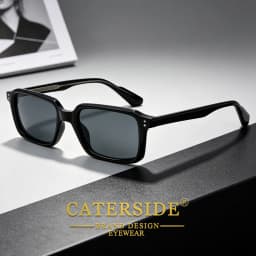CATERSID Men's Sunglasses Square Frame Cellulose Propionate Temple Tips Sun Glasses Women's Outdoor Travel Driving Glasses UV400