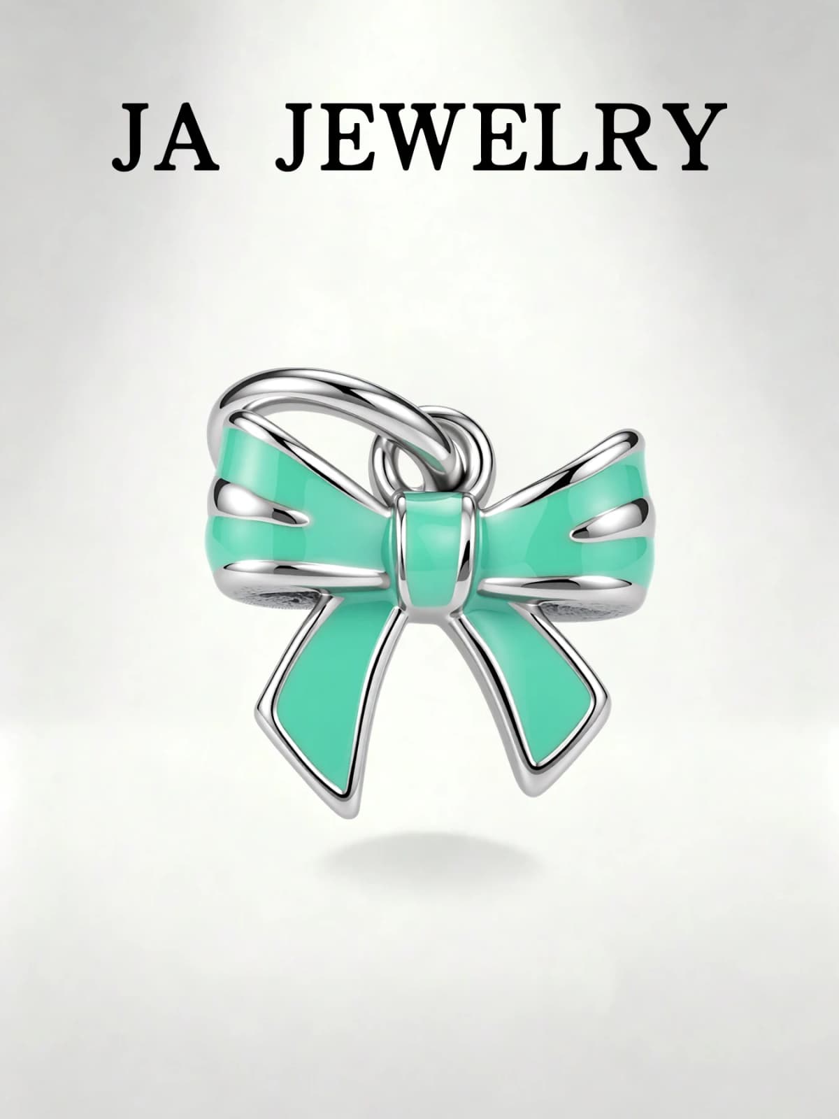 1pc S925 Sterling Silver Mint Green Bow Dangle Charm, Enamel Cute Bowknot Bead Fit European Bracelet Necklace Women Sweet Jewelr