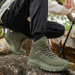 Men's High-Top Large-Size Fashionable Outdoor Hiking Boots, with Comfortable Lining, Flexible and Thick Sole, Excellent Grip, Suitable for Outdoor Hiking, Trekking, Camping, and Other Activities