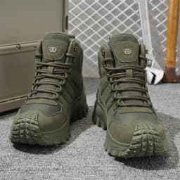 Men's High-Top Large-Size Fashionable Outdoor Hiking Boots, with Comfortable Lining, Flexible and Thick Sole, Excellent Grip, Suitable for Outdoor Hiking, Trekking, Camping, and Other Activities