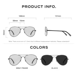 CAPONI Avation Sun Glasses For Men Day And Night Photochromic Driving Men's Sunglasses Polarized UV400 Pilot Shades Male BS3104