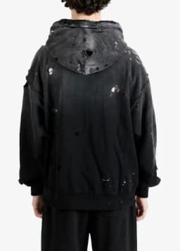 WASHED SATOSHI NAKAMOTO 26SS Luke Logo-Printed Hole Cardigan Hoodie Men Women High Quality Heavy Fabric Hooded Pullover