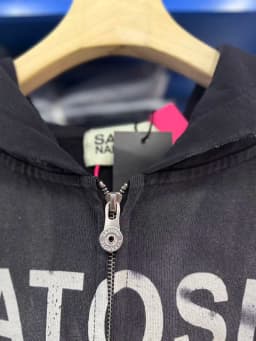 WASHED SATOSHI NAKAMOTO 26SS Luke Logo-Printed Hole Cardigan Hoodie Men Women High Quality Heavy Fabric Hooded Pullover