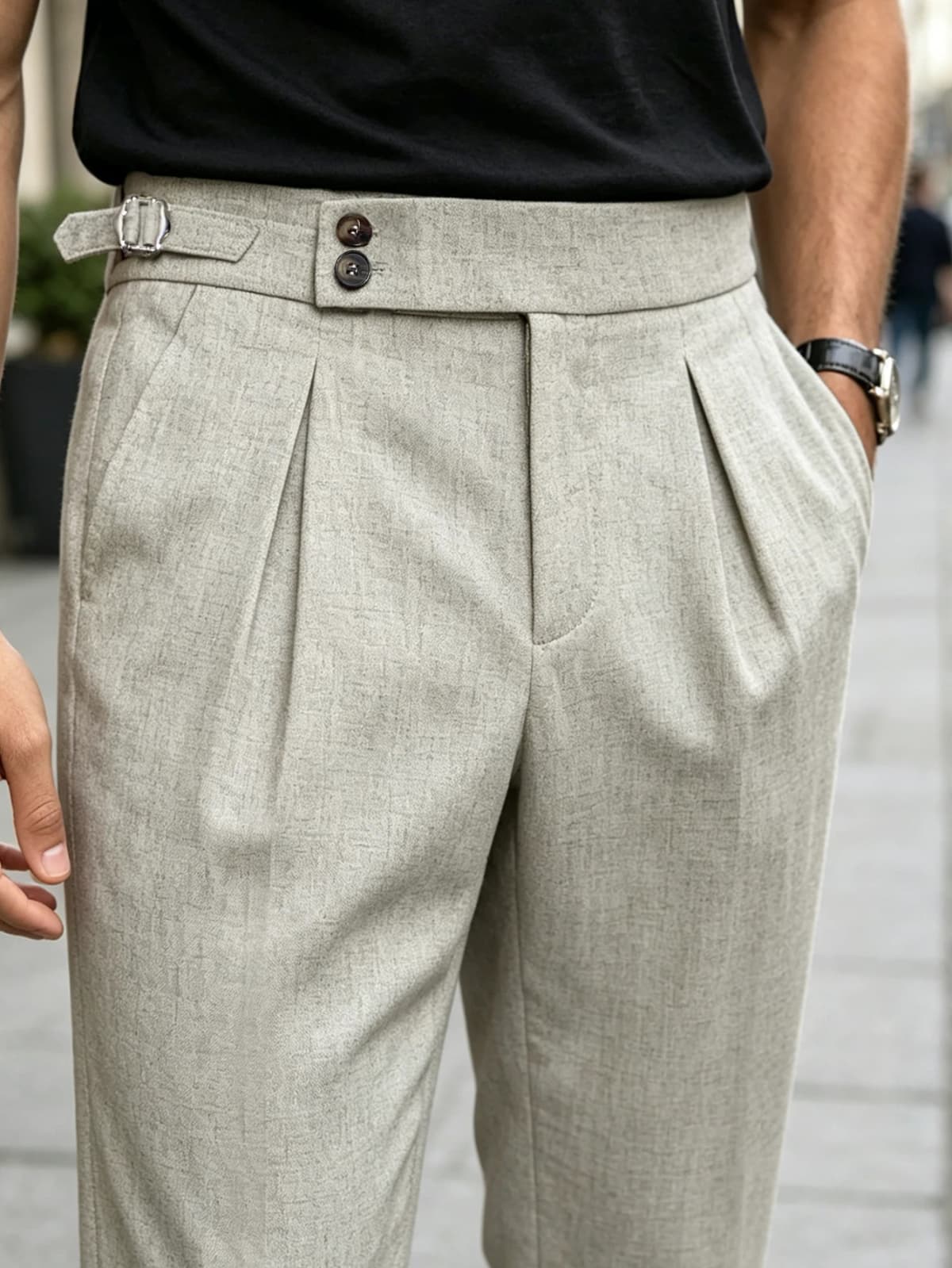 2026 Summer Linen Solid Color Formal Pants Men Light Business Office Daily Wear Without Belt