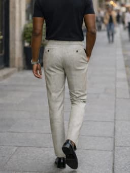 2026 Summer Linen Solid Color Formal Pants Men Light Business Office Daily Wear Without Belt