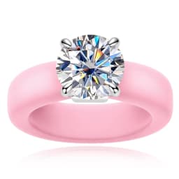 MossanRappr 3.5ct D Color Moissanite Silicone Ring 925 Sterling Silver Solitaire Engagement Ring for Women Rubber Wedding Bands