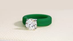 MossanRappr 3.5ct D Color Moissanite Silicone Ring 925 Sterling Silver Solitaire Engagement Ring for Women Rubber Wedding Bands