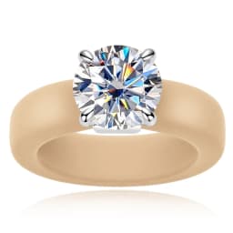 MossanRappr 3.5ct D Color Moissanite Silicone Ring 925 Sterling Silver Solitaire Engagement Ring for Women Rubber Wedding Bands
