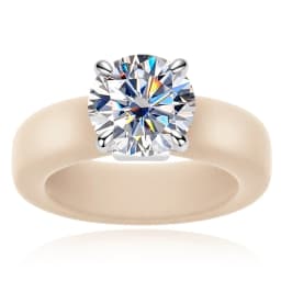 MossanRappr 3.5ct D Color Moissanite Silicone Ring 925 Sterling Silver Solitaire Engagement Ring for Women Rubber Wedding Bands