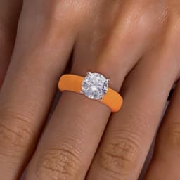 MossanRappr 3.5ct D Color Moissanite Silicone Ring 925 Sterling Silver Solitaire Engagement Ring for Women Rubber Wedding Bands