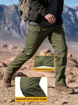 Men's Stretch Tactical Pants, Water Resistant Ripstop Cargo Pants, Lightweight EDC Hiking Work Pants, Ships from US