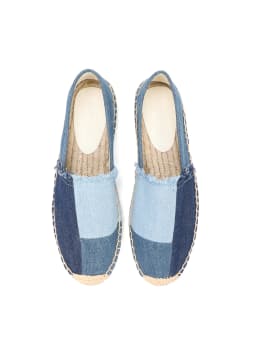 Espadrilles Women's Shoes Luxury Denim PATCHWORK Flat Platform Stylish and Trendy Footwear for Fashion-Forward Females