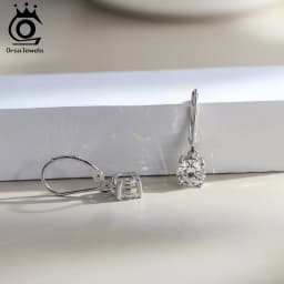 ORSA JEWELS Moissanite Huggie Hoop Earring Lab Created Diamond 925 Sterling Silver Dainty Hoop Dangle Earring Fine Jewelry MOE13