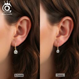 ORSA JEWELS Moissanite Huggie Hoop Earring Lab Created Diamond 925 Sterling Silver Dainty Hoop Dangle Earring Fine Jewelry MOE13
