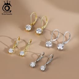 ORSA JEWELS Moissanite Huggie Hoop Earring Lab Created Diamond 925 Sterling Silver Dainty Hoop Dangle Earring Fine Jewelry MOE13