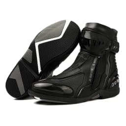 High Top Motorbike Boots Racing Riding Shoes Breathable Anti Slip TPU Protective Side Zipper Rubber Sole Motorcycle Boots Men