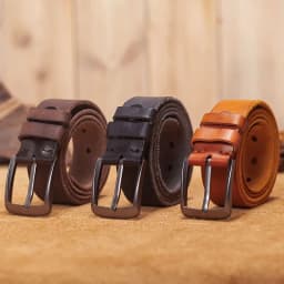 VAMOS KATOAL Men Leather Belt, Retro Top Quality Genuine Leather Belts for Men, Male Metal Pin Buckle Belt