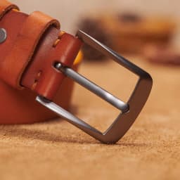 VAMOS KATOAL Men Leather Belt, Retro Top Quality Genuine Leather Belts for Men, Male Metal Pin Buckle Belt